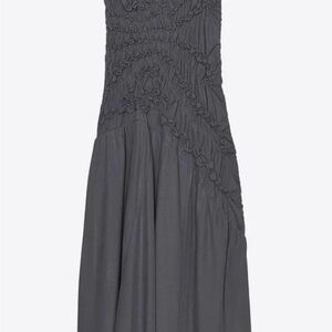 Zara Asymmetrical Hem Midi Dress - Bluish Grey - Size M - NWT Never Worn!
